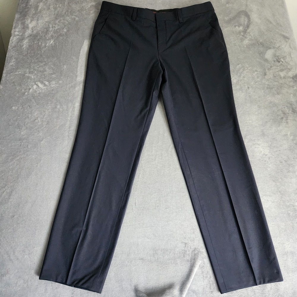 Hugo Boss Karl-Tom244X Navy Wool Blend Stretch Slim Suit Pants 46R IT 56 39x32